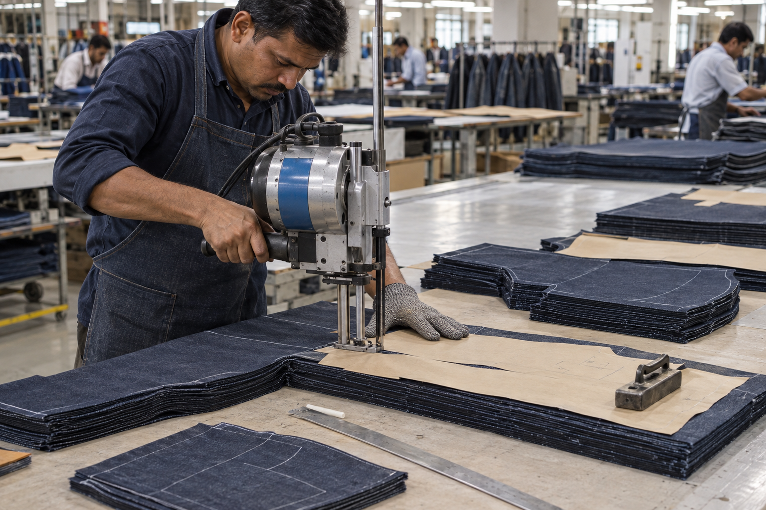 Precision denim cutting table